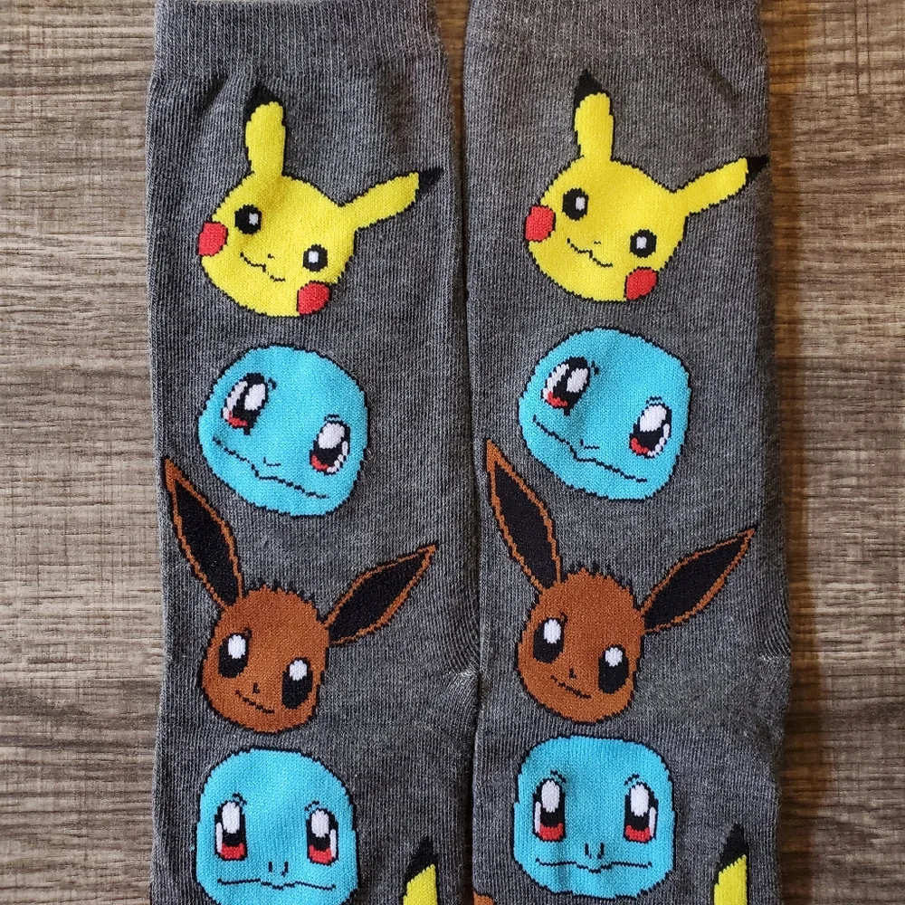 🍒🍒 Pokémon: Pikachu, Squirtel & Eevie Crew Socks